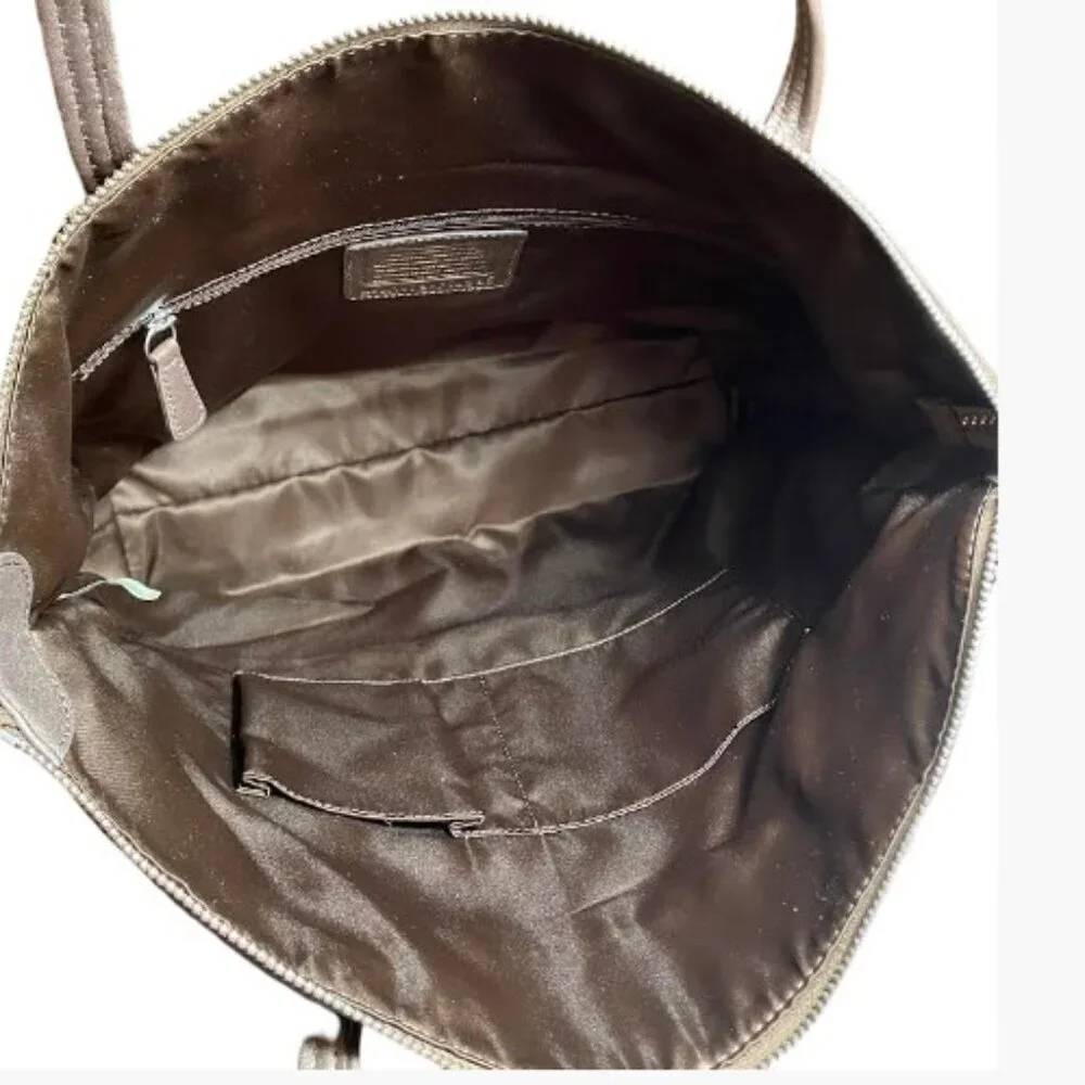 Coach Laura Signature Jacquard and Metallic Gold Leather Trim Tote NWT New